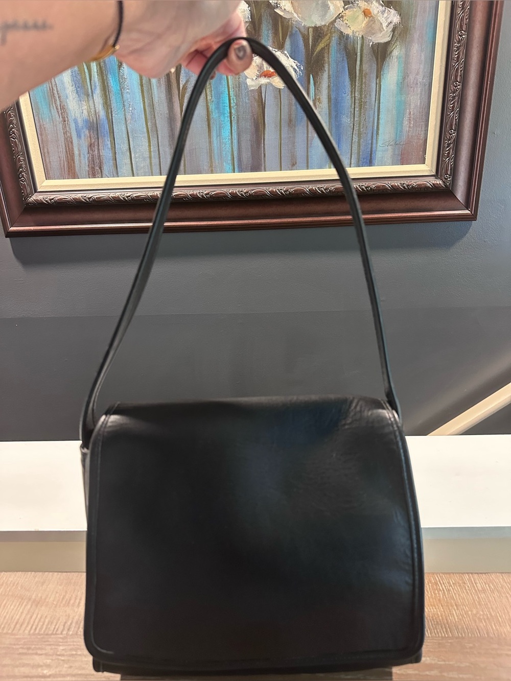 Coach Black Leather Shoulder Bag